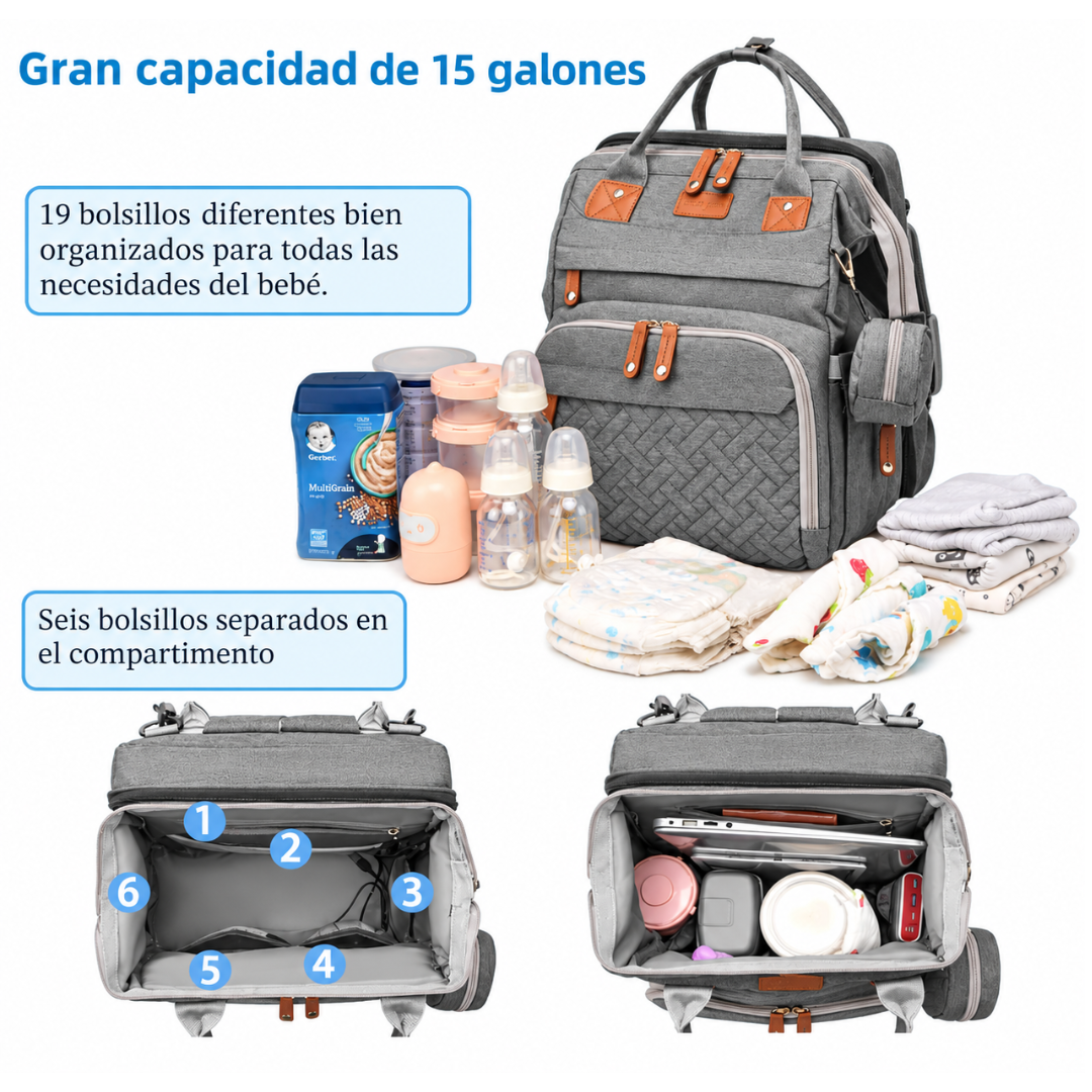 Mochila para bebé con cambiador desplegable
