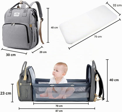 Mochila para bebé con cambiador desplegable